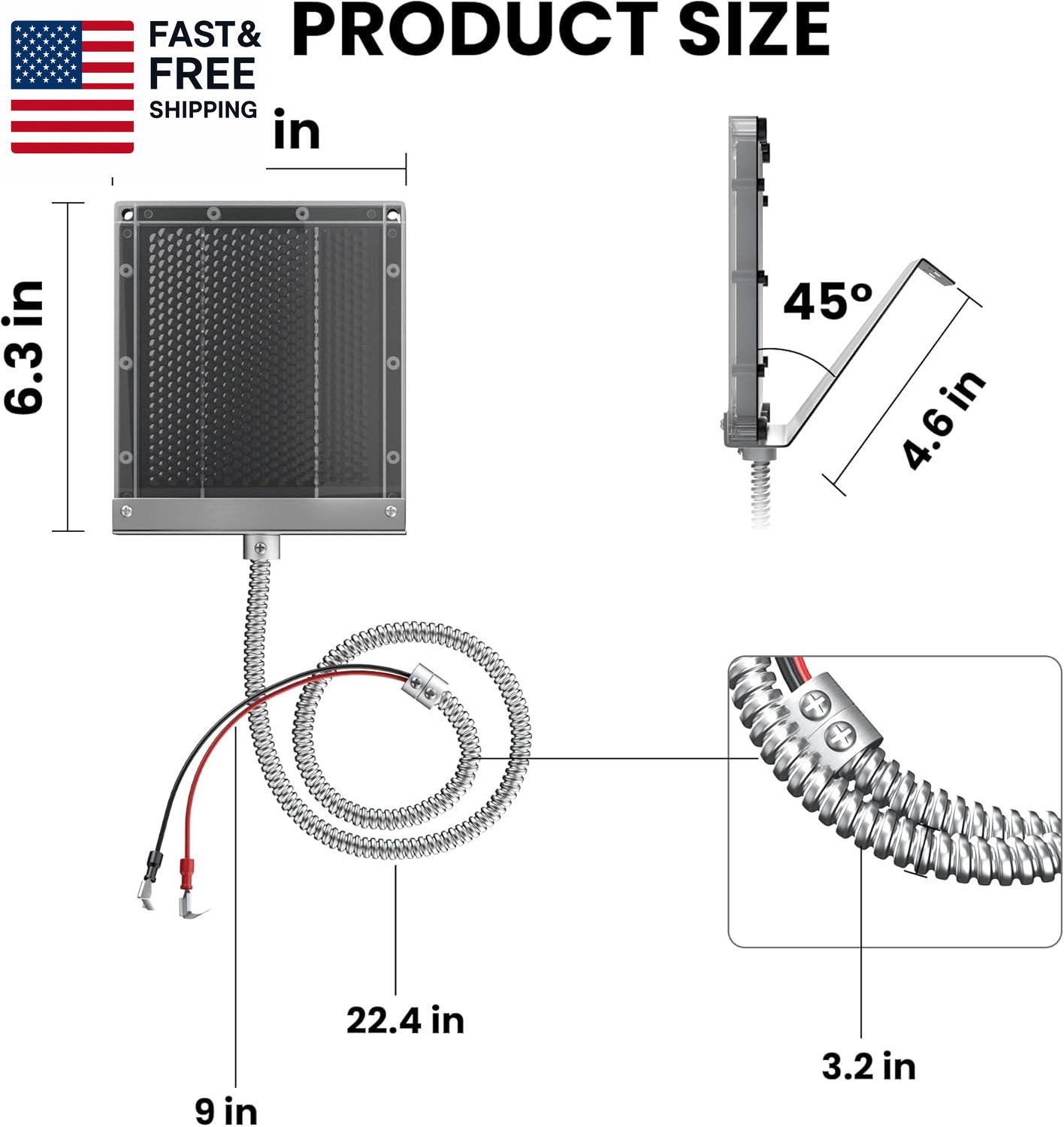 12V Solar Panel for Deer Feeder: 1.7W Waterproof Solar Battery Charger with Moun