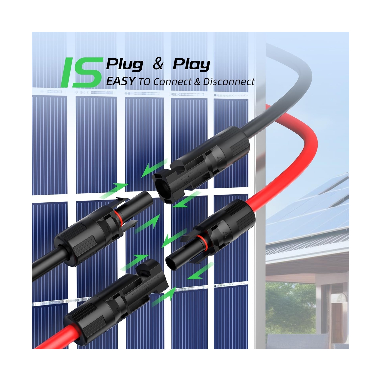 100FT 12AWG Solar Panel Extension Cable, Bateria Power 12 Gauge 4mm² PV Wir