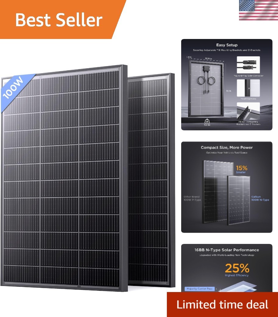 N-Type 200W Monocrystalline Solar Panels – Reliable Energy for RVs & Cabins