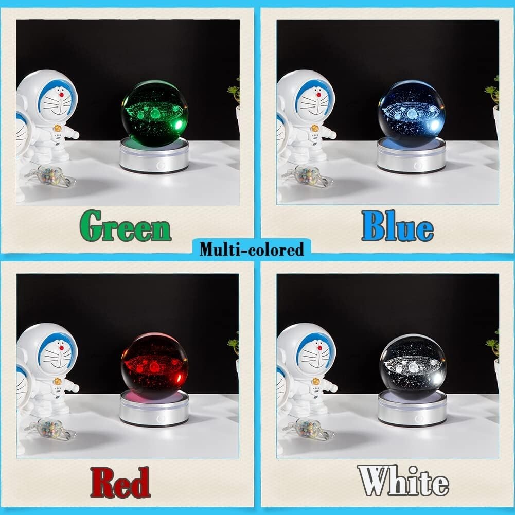 Beautiful Crystal Universe Globe – 3D Solar System Night Light for Home Decor
