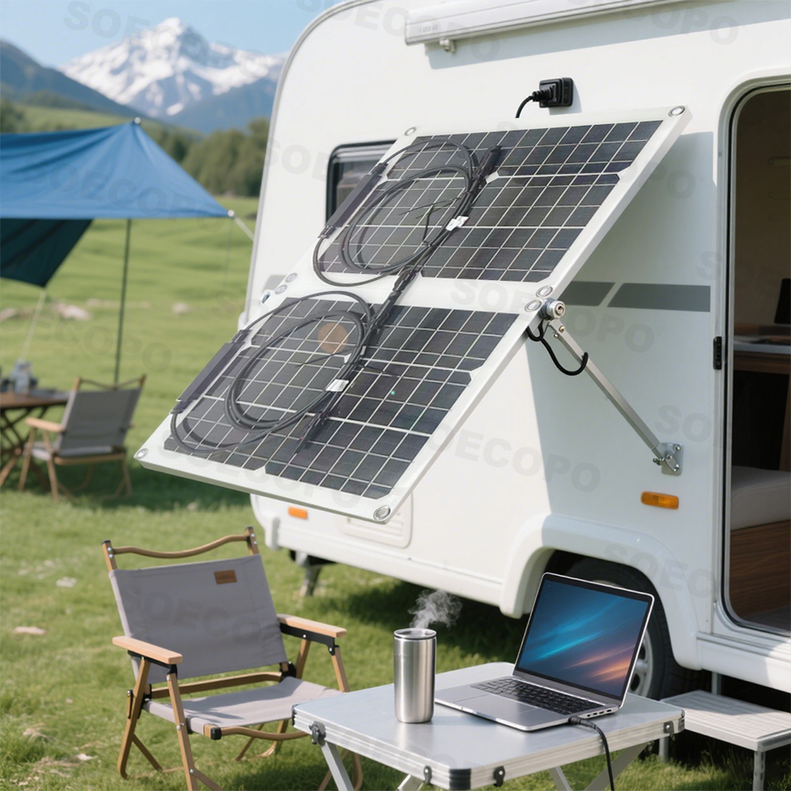 1200W 2-Panel Solar Kit – 100A Controller + Y-Cable Balcony/RVhM