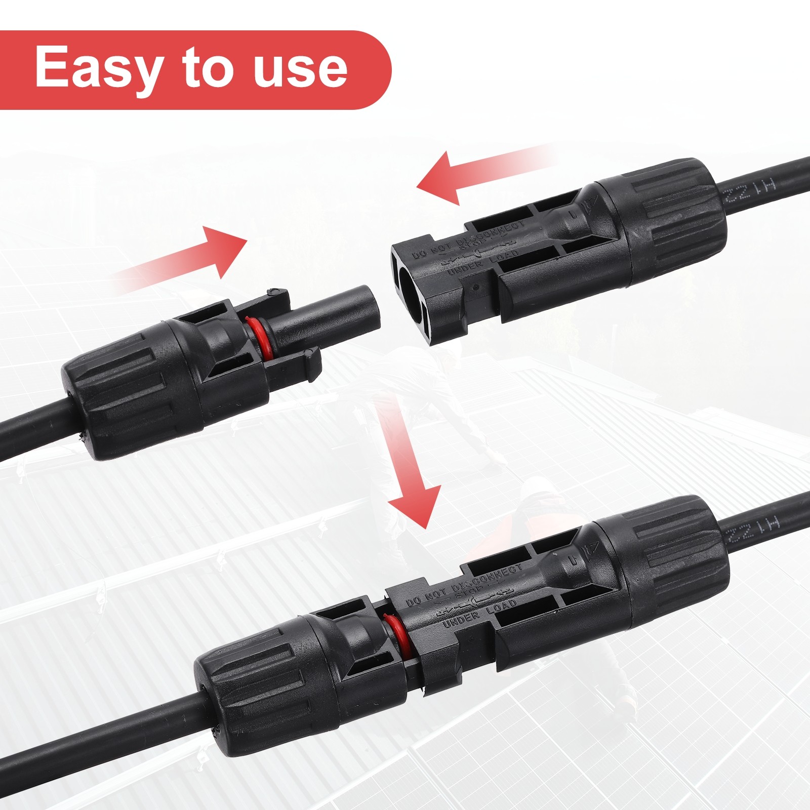Solar Panel Connector Y Branch 4 to 1 Parallel Solar Panel Splitter 4 Way 1Set