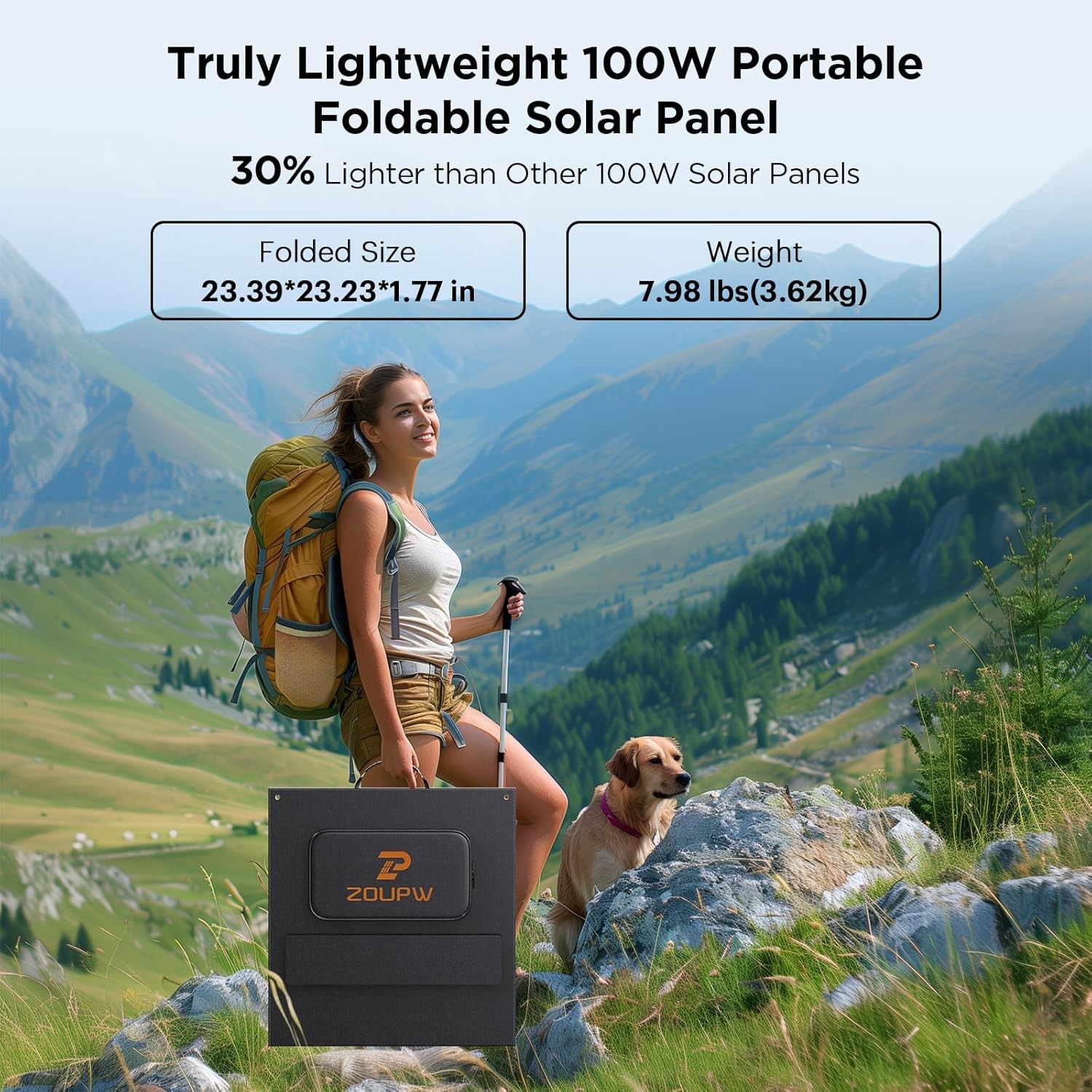 N-Type 16BB Ultralight 100 Watt Portable Solar Panel for Power Station,RV Essent