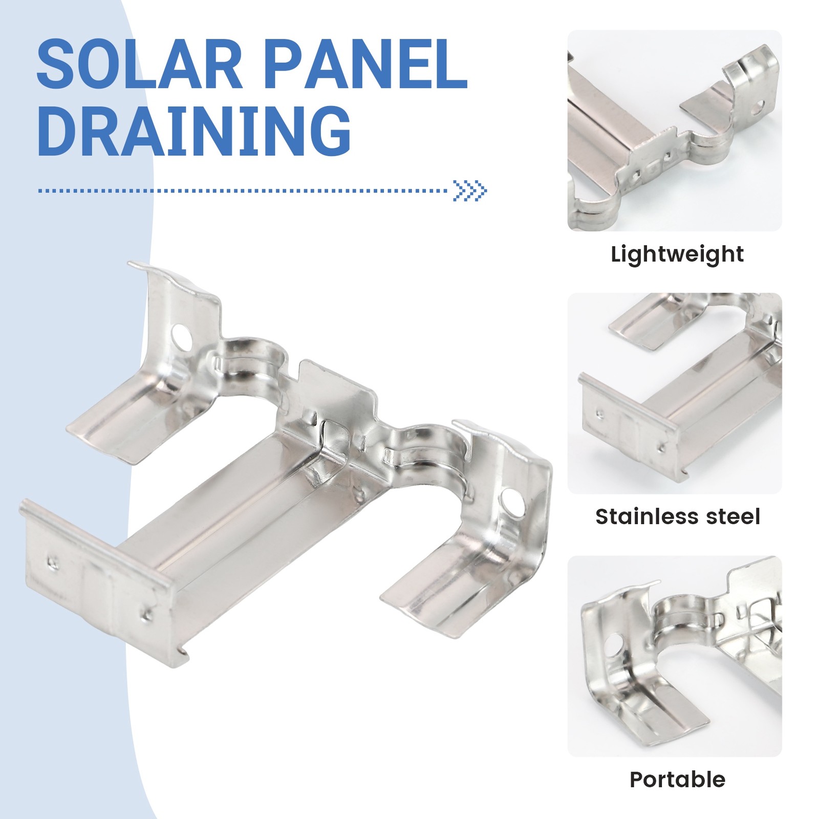 20PCS Photovoltaic Panel Drainage Buckle Plate Solar Panel Water 5383