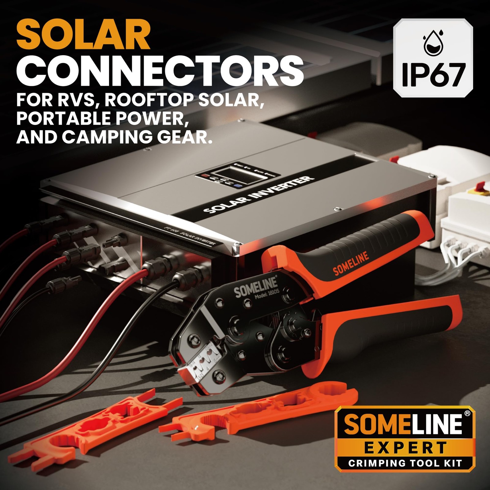 Solar Crimping Pliers 1410 AWG Wire Connectors Electrical Terminals 12 Pairs
