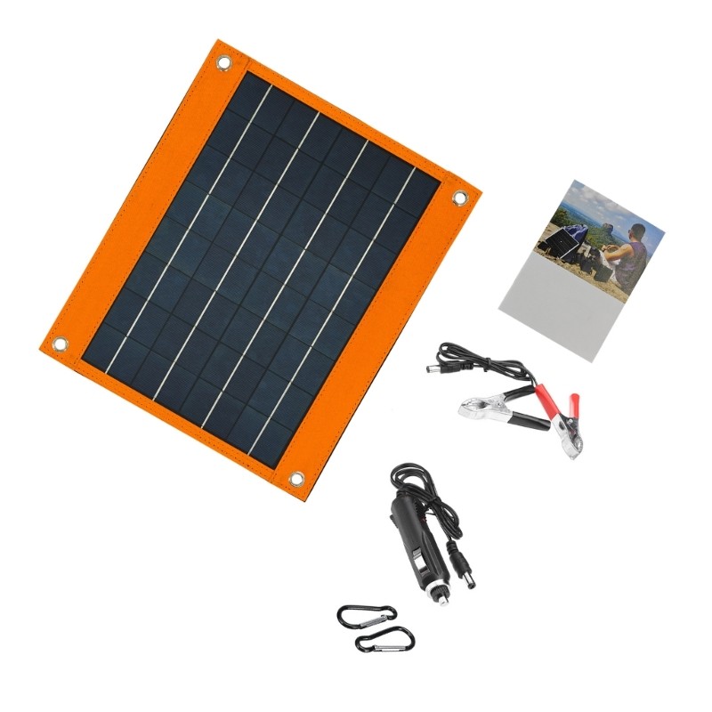 16W 18V Water Resistant Solar Panel Charger USB Type C Port High Conversion Rate