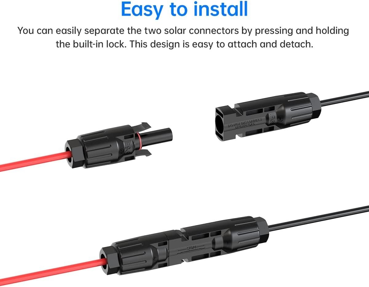 10AWG Solar Connector to SAE Adapter Cable for Solar Panels Car Battery Charger