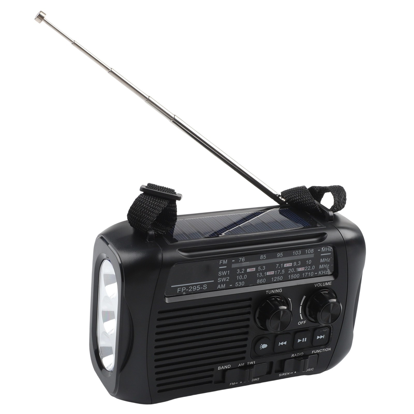 Hand Crank AM FM SW Radio with Solar Charging and Multiple Playback Options