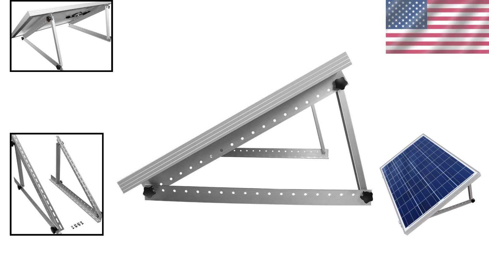 Adjustable Solar Panel Mount Brackets – Set of 2
