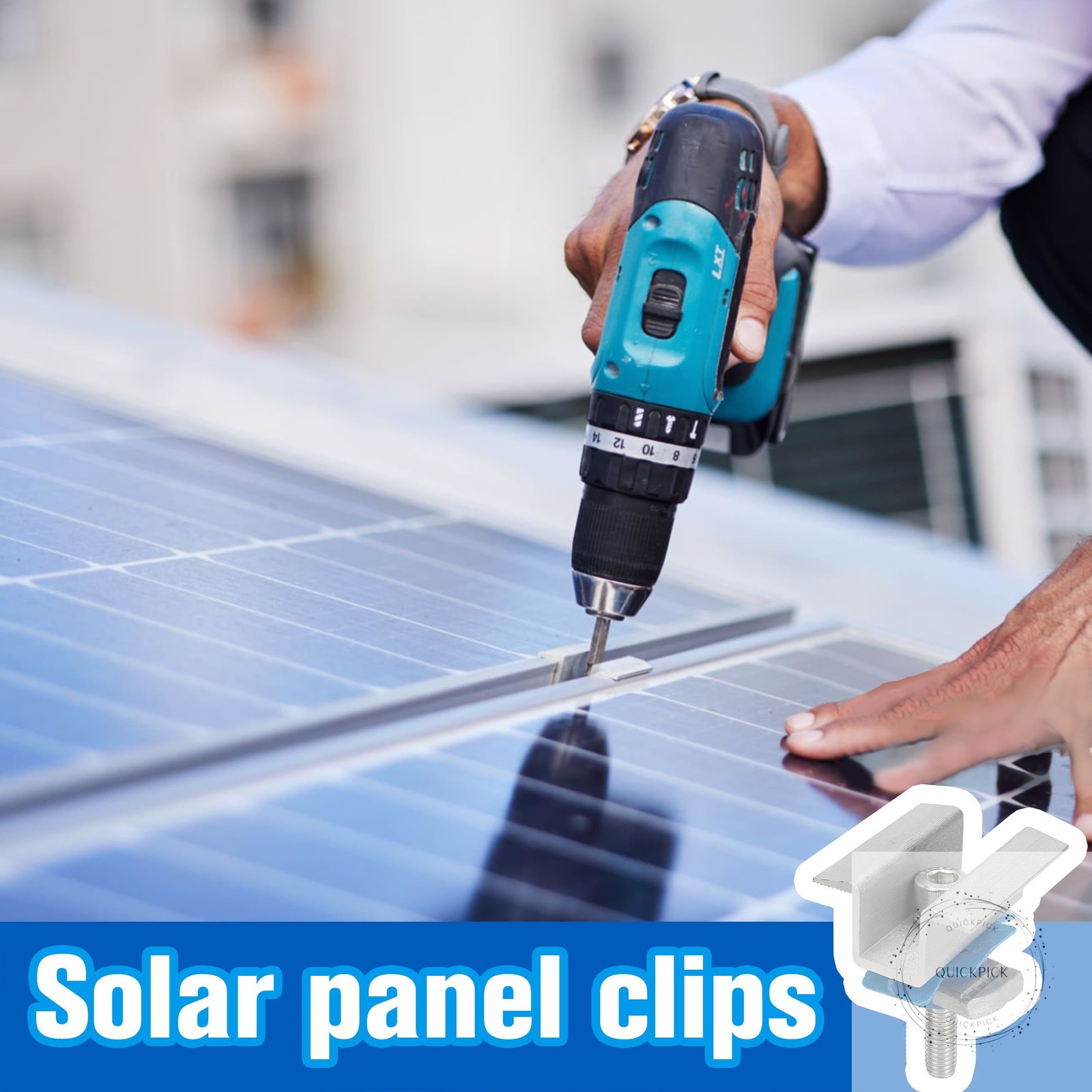 10 Pcs Adjustable Solar Panel Mounting Bracket Clamps Wide Photovoltaic Support