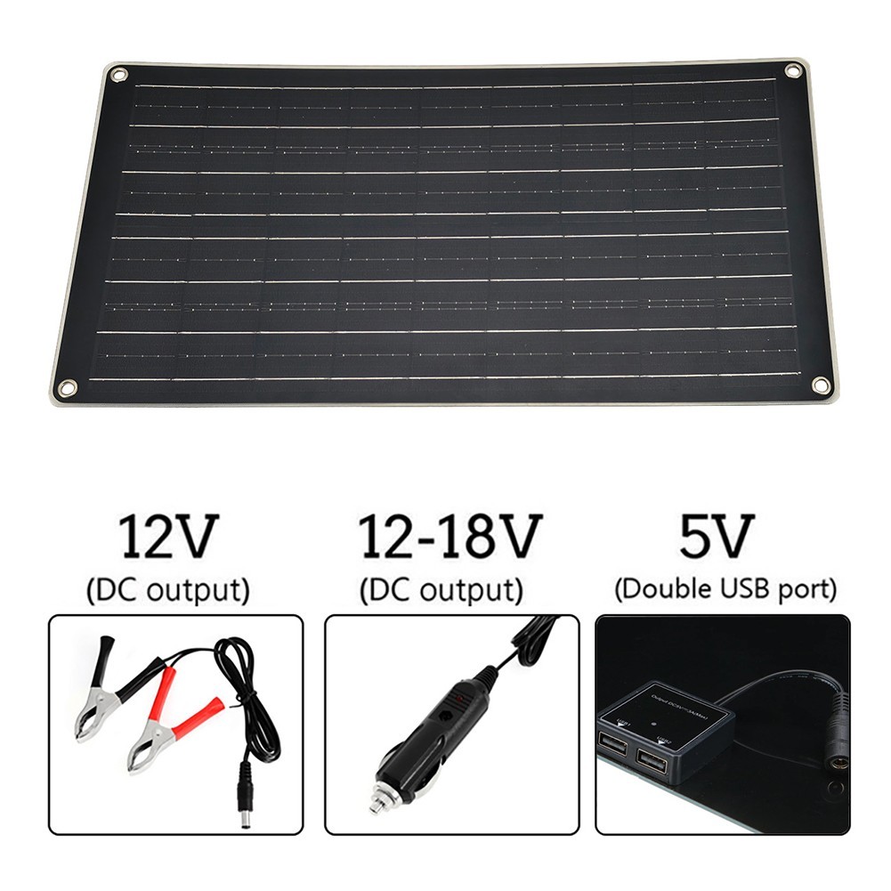 Dual USB Solar Panel 40W 18V Outdoor Charger for Mobile Phone and Car Use