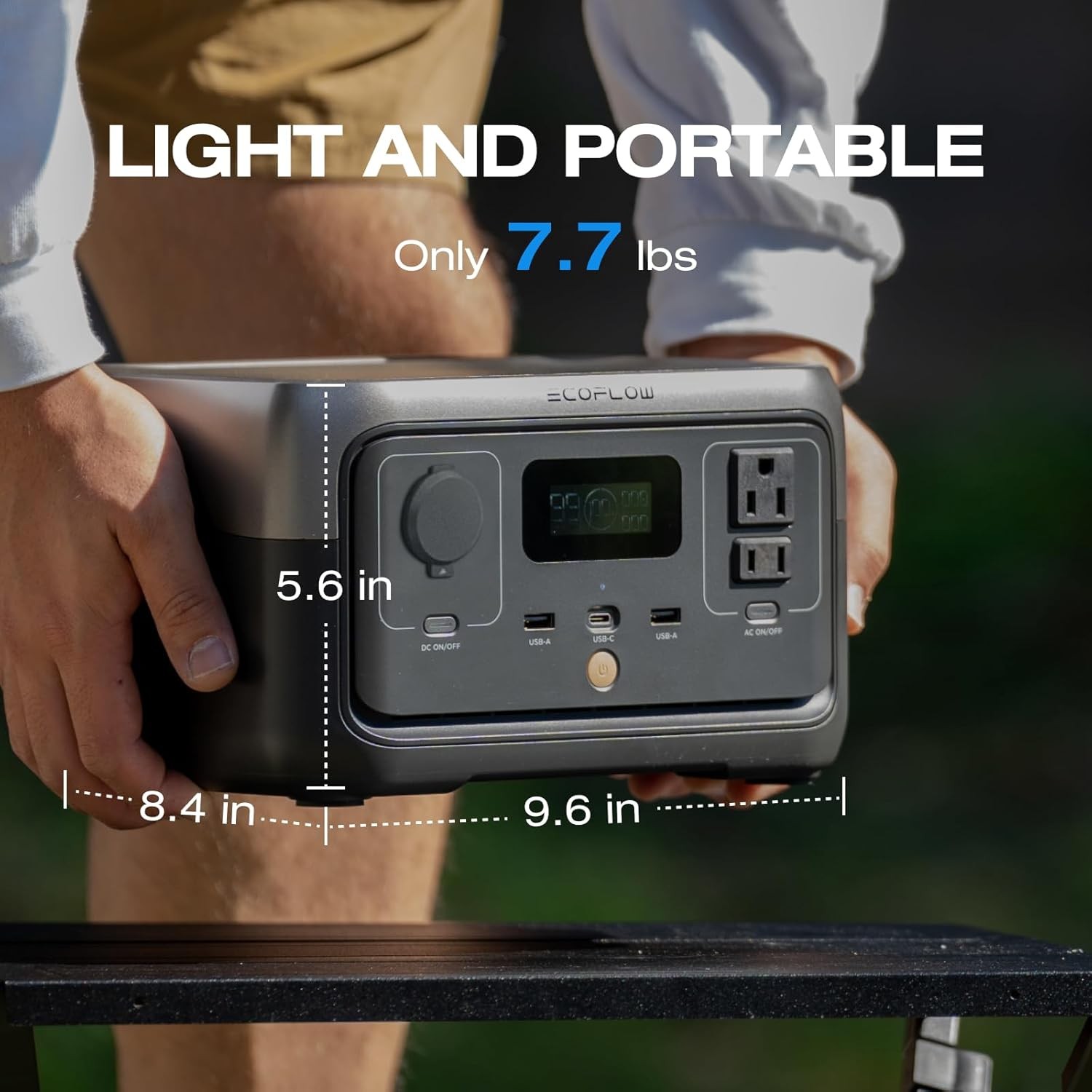 Portable Power Station RIVER 2, 256Wh LiFePO4 Battery/ 1 Hour Fast Charging