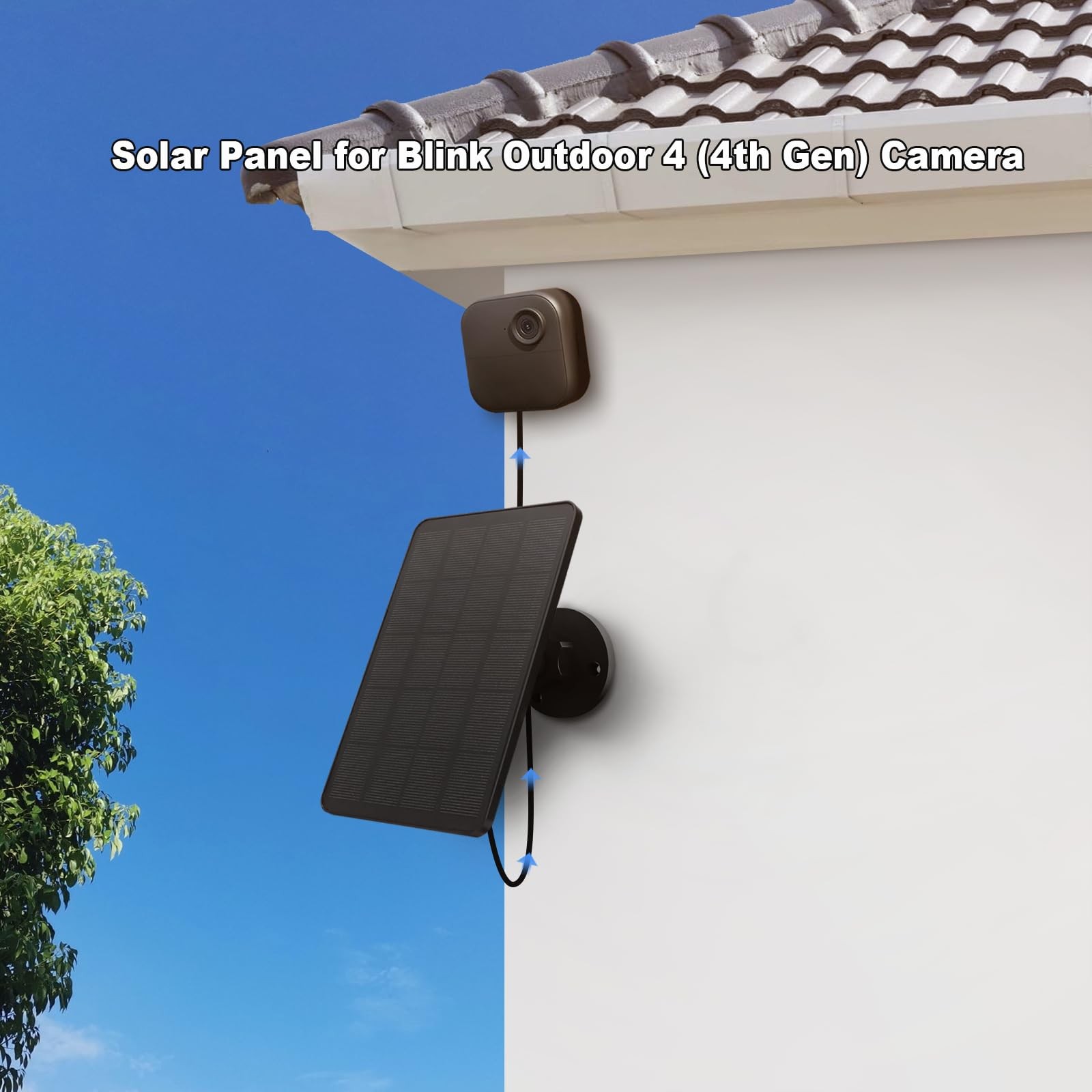 4W Solar Panel for Blink Outdoor 4 (4th Gen) , Solar Panel with USB-Port, Plu…