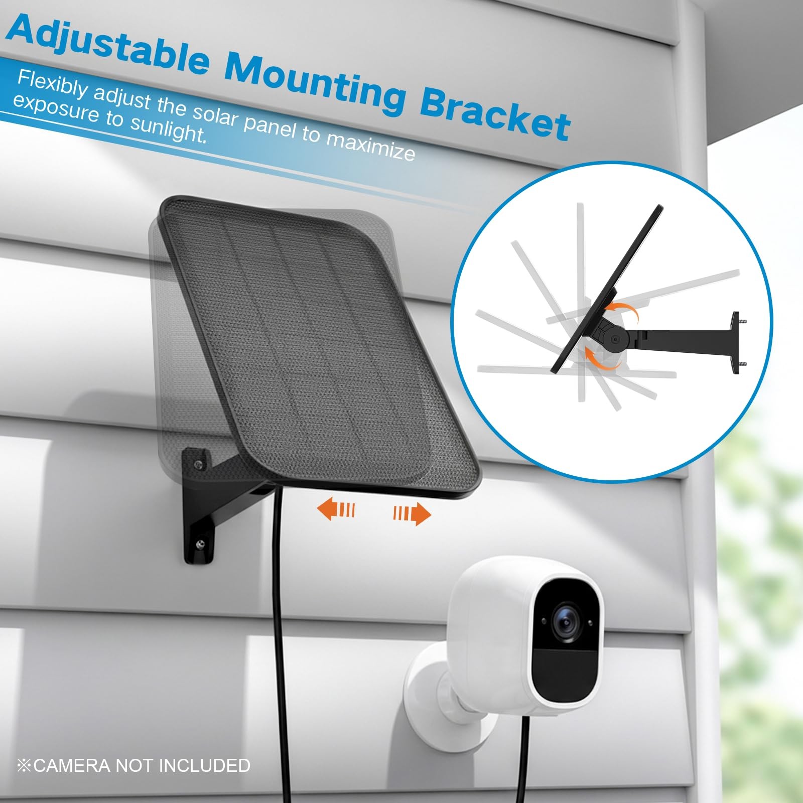 3.2W Solar Panel for Security Camera Compatible with Arlo Essential XL, Waterpro