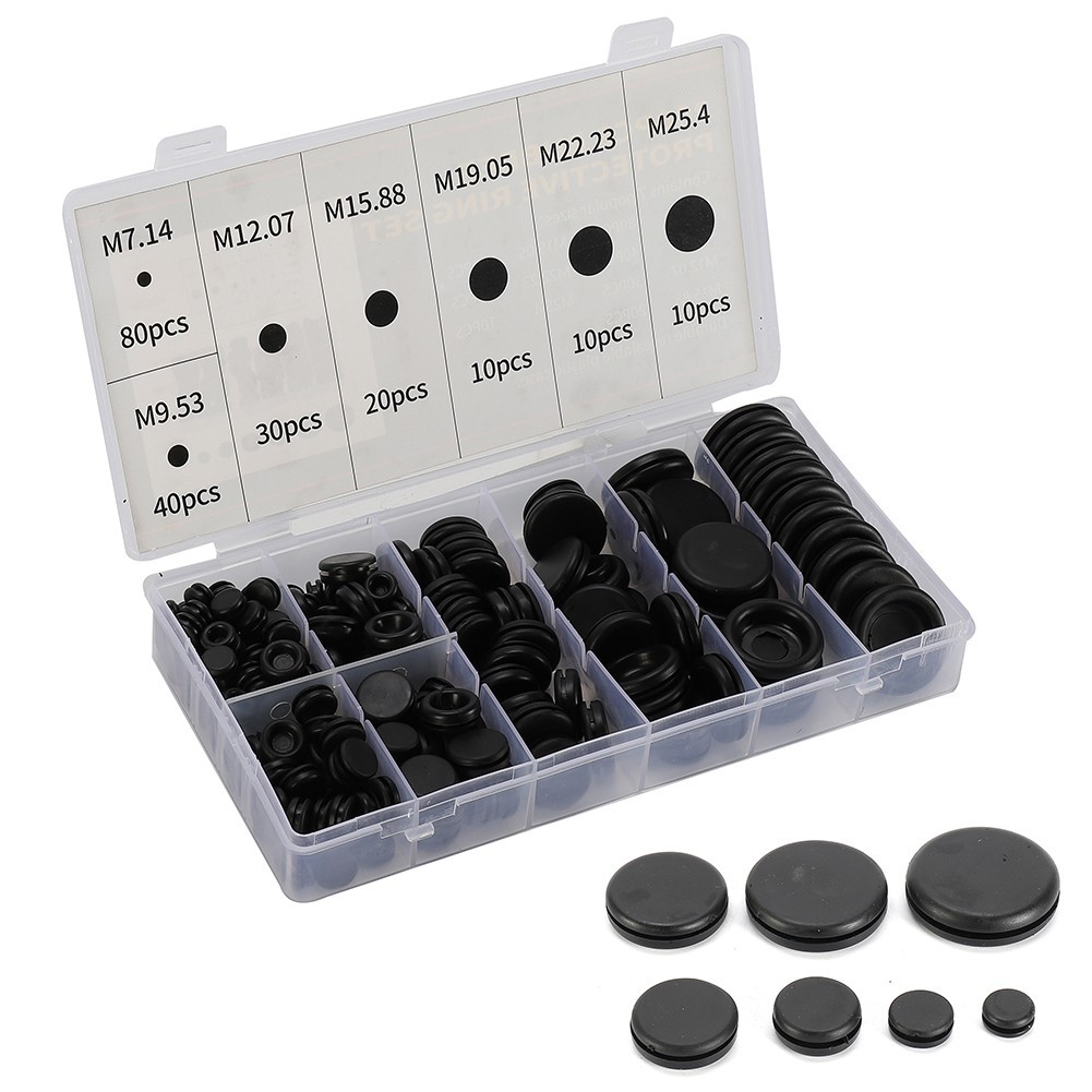 Rubber Grommet Rubber Tools Wiring Bung 200PCS Assorted Size Assortment Kits