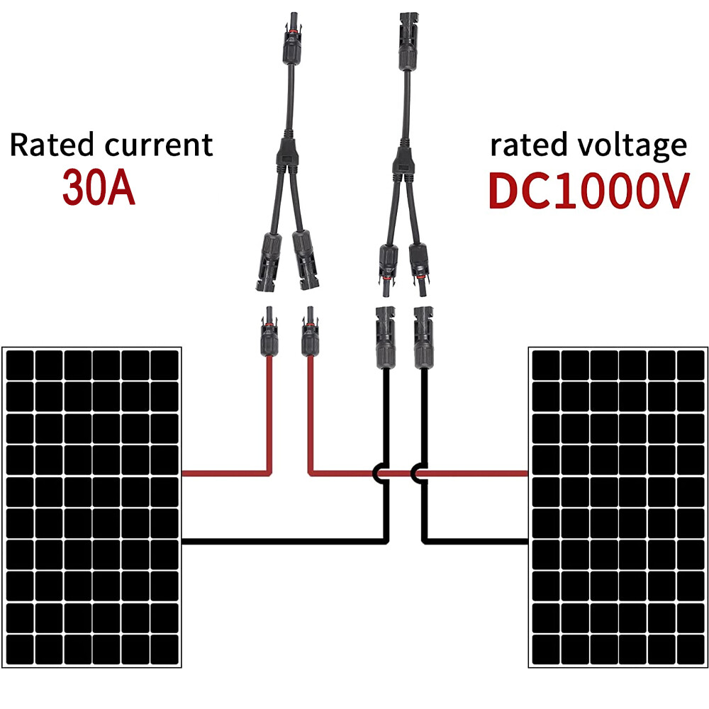 30A Solar Panel Connector Y Type Cable for FFM MMF PV Wire Connector T Splitter