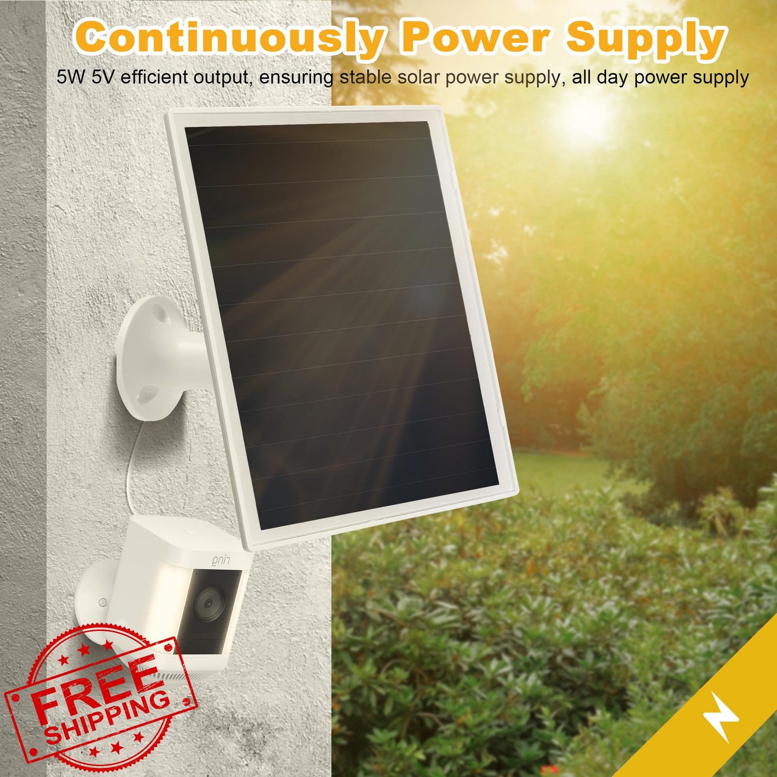 OuOudoit Solar Charger White 2 Pack Ring Cam