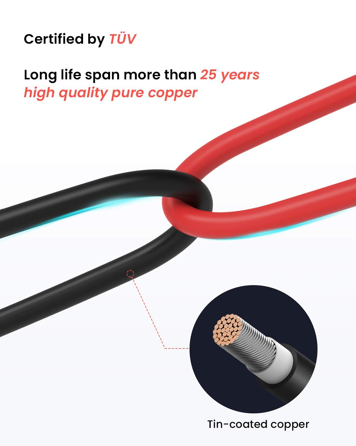 12AWG 10FT Solar Extension Cable Kit with Female Male Connectors Solar Power