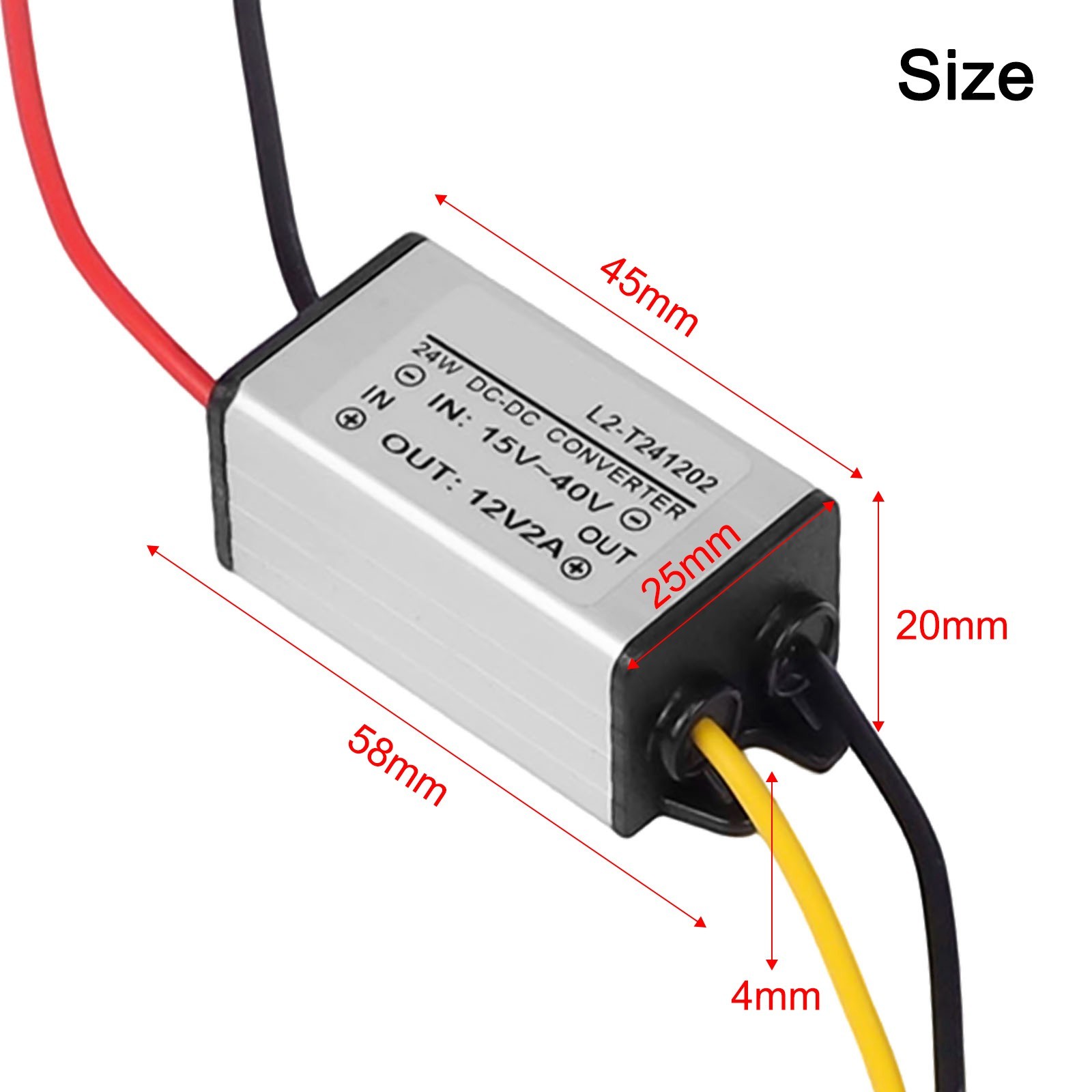 Power Converter from 24V to 12V with Easy Installation and Compact Design