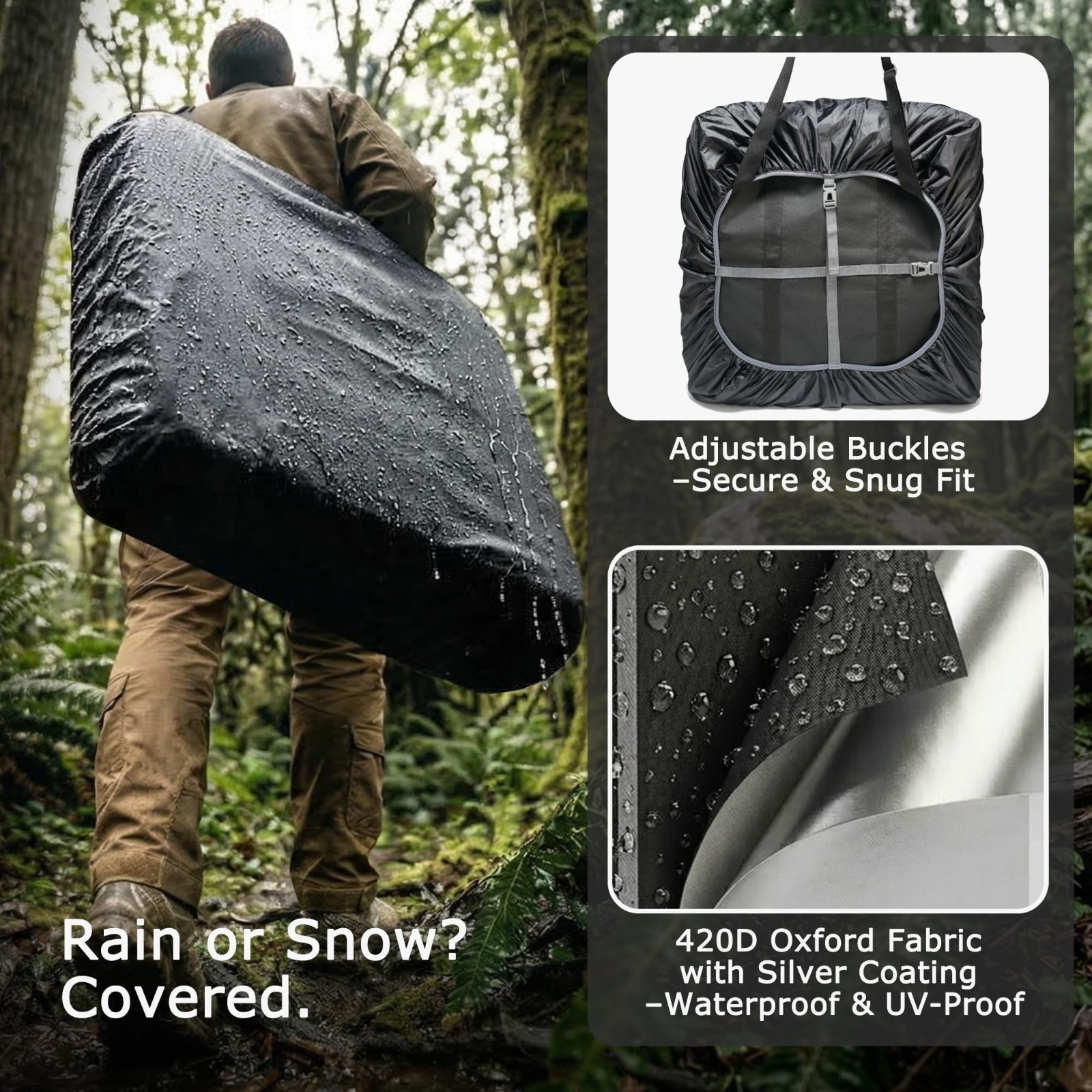 Solar Panel Carrying Bag for 2 Panels, Water-Resistant Storage, 4-in-1 Kit, Prec