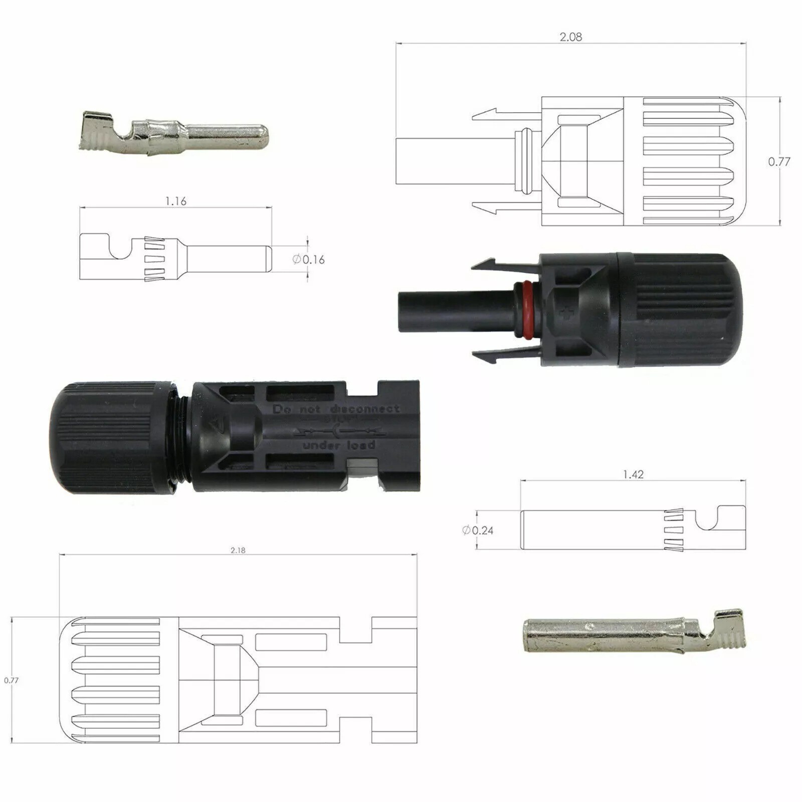 10 Pairs NEW Male + Female Fits MC4 Connector Wire – Solar Panel 30A Waterproof