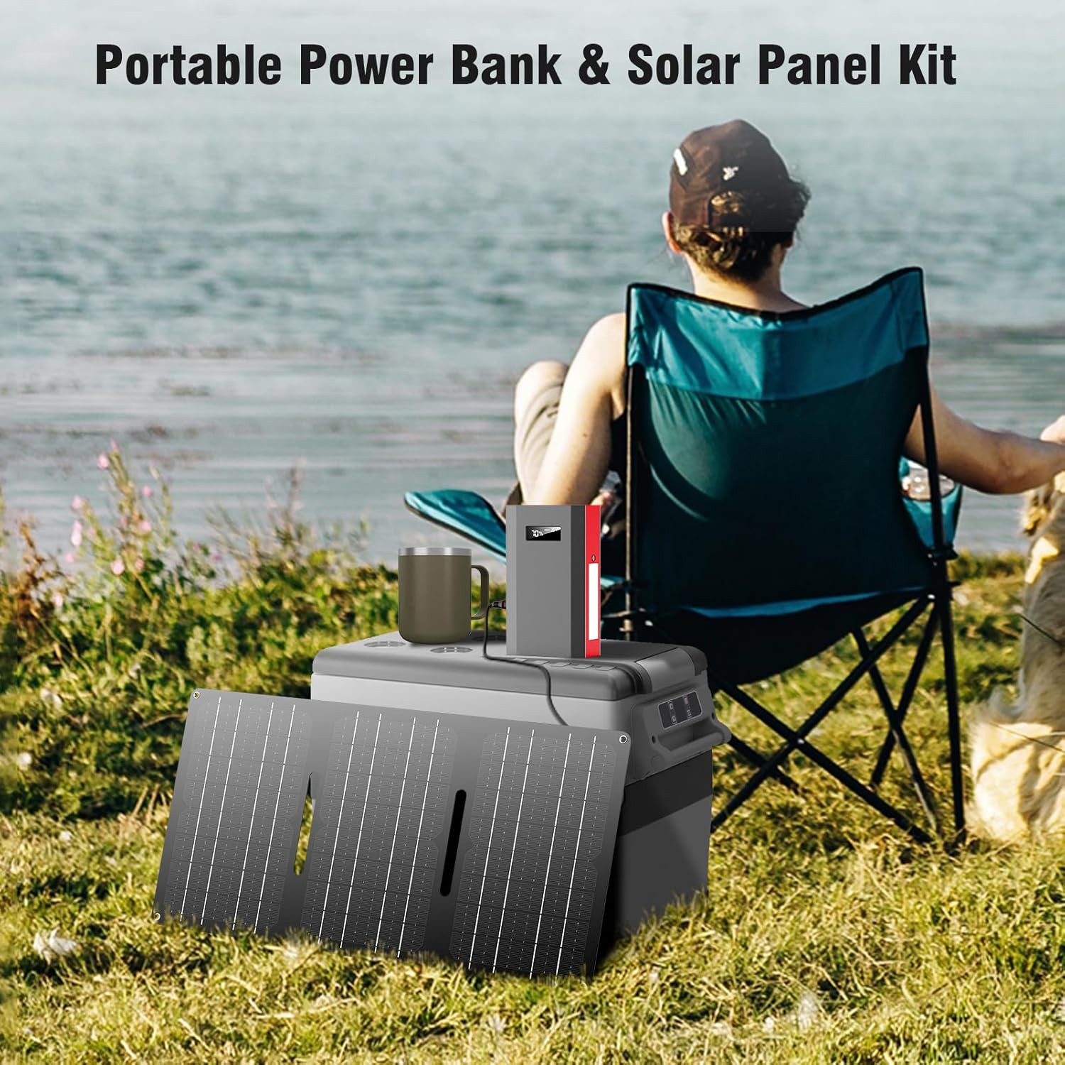 300W Portable Solar Generator & 60W Foldable Panel for Camping & Home