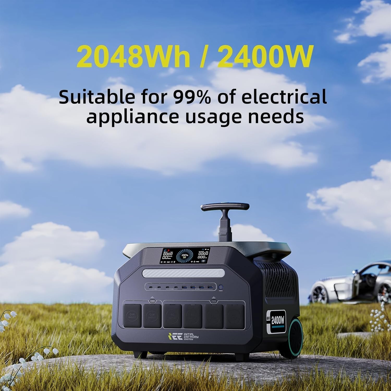 IEE 2400W/2048Wh Solar Power Station with 200W Solar Panel,P2400 Solar Generator