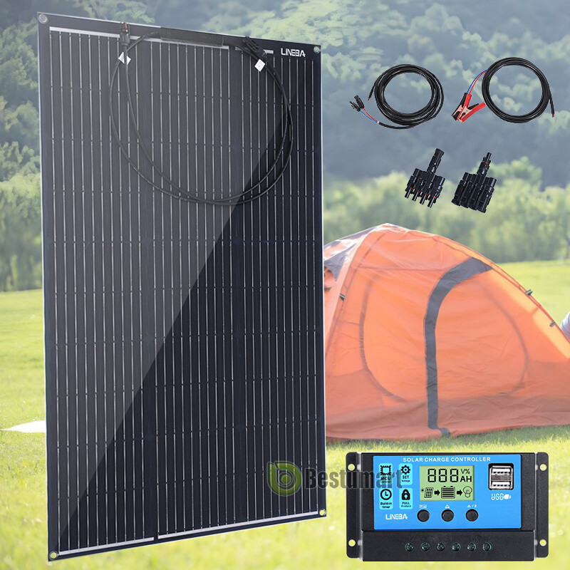 400W Flexible Solar Panel kit Mono Portable Power Camp Home RV Battery Charge 18