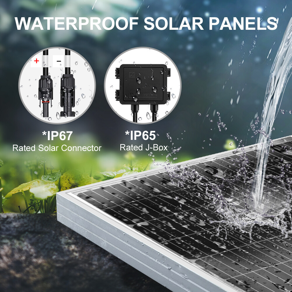 Dokio 100W 12V Rigid Mono Solar Panel High Efficiency for Home RV Boat Off-Grid