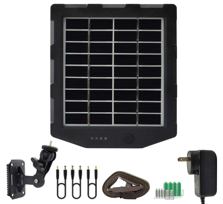 Panel solar para cámara de rastreo, kit de cargador solar de 12 V/1 A y 6 V/1,5
