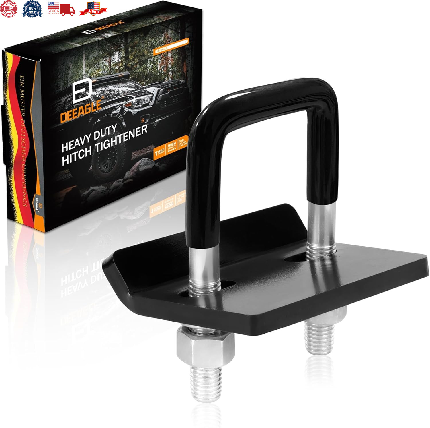 2″ TRAILER LOCK DOWN HITCH TIGHTENER Stabilizer Heavy Duty Anti Rattle Tow Clam