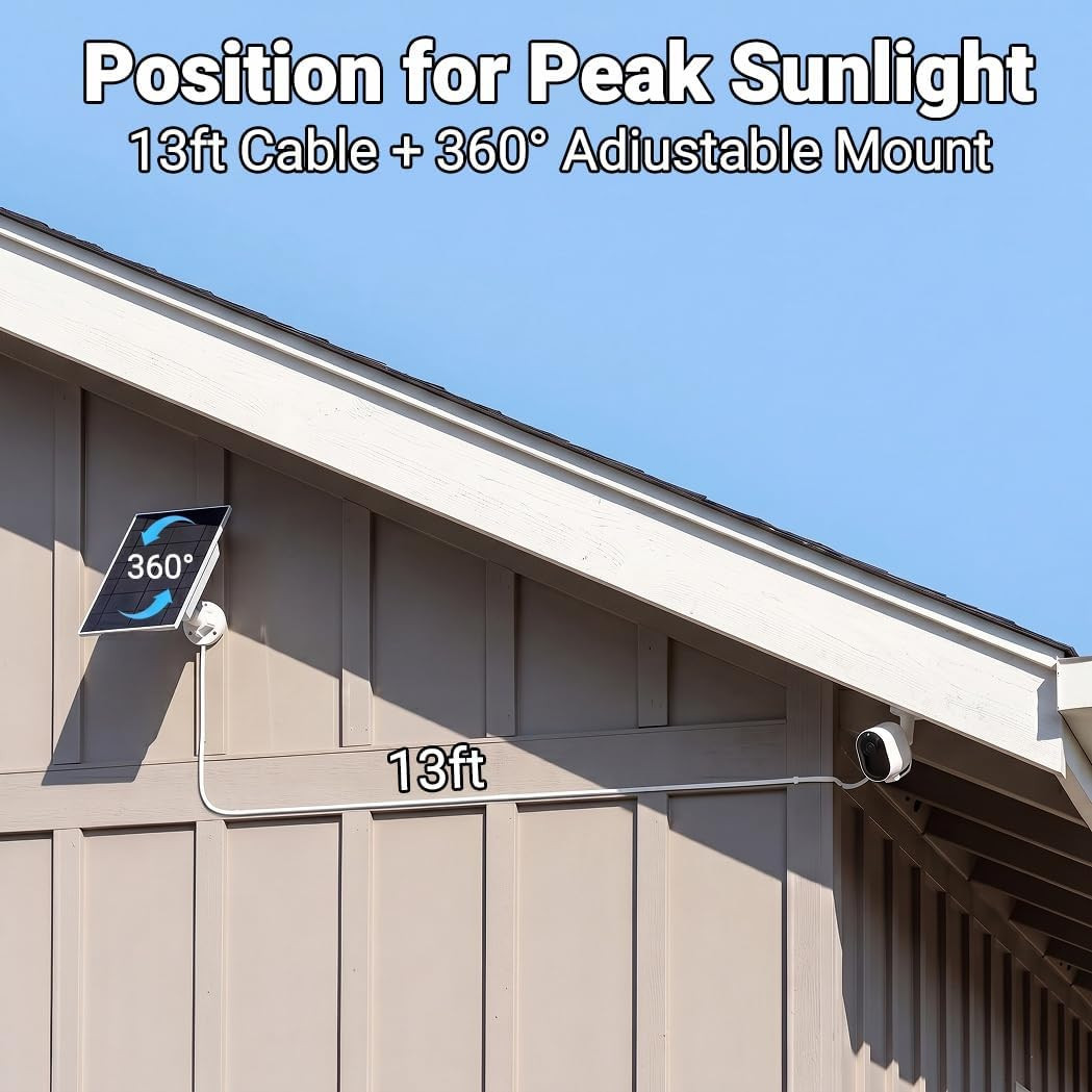 2 Pack Solar Panel Charger for Arlo Cameras, W/Energy Buffer | Compatible with A