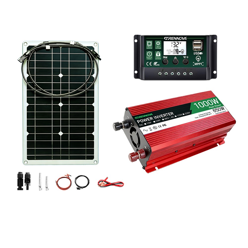 1000W Real Power Grennova Off-Grid Solar System Complete Kit 80W Panel 1000W Inv