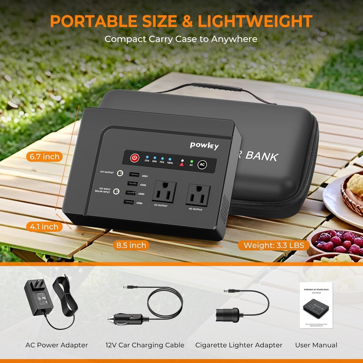 Portable Solar Generator 200W 146Wh Battery Pack 7 Ports Camping Travel Power