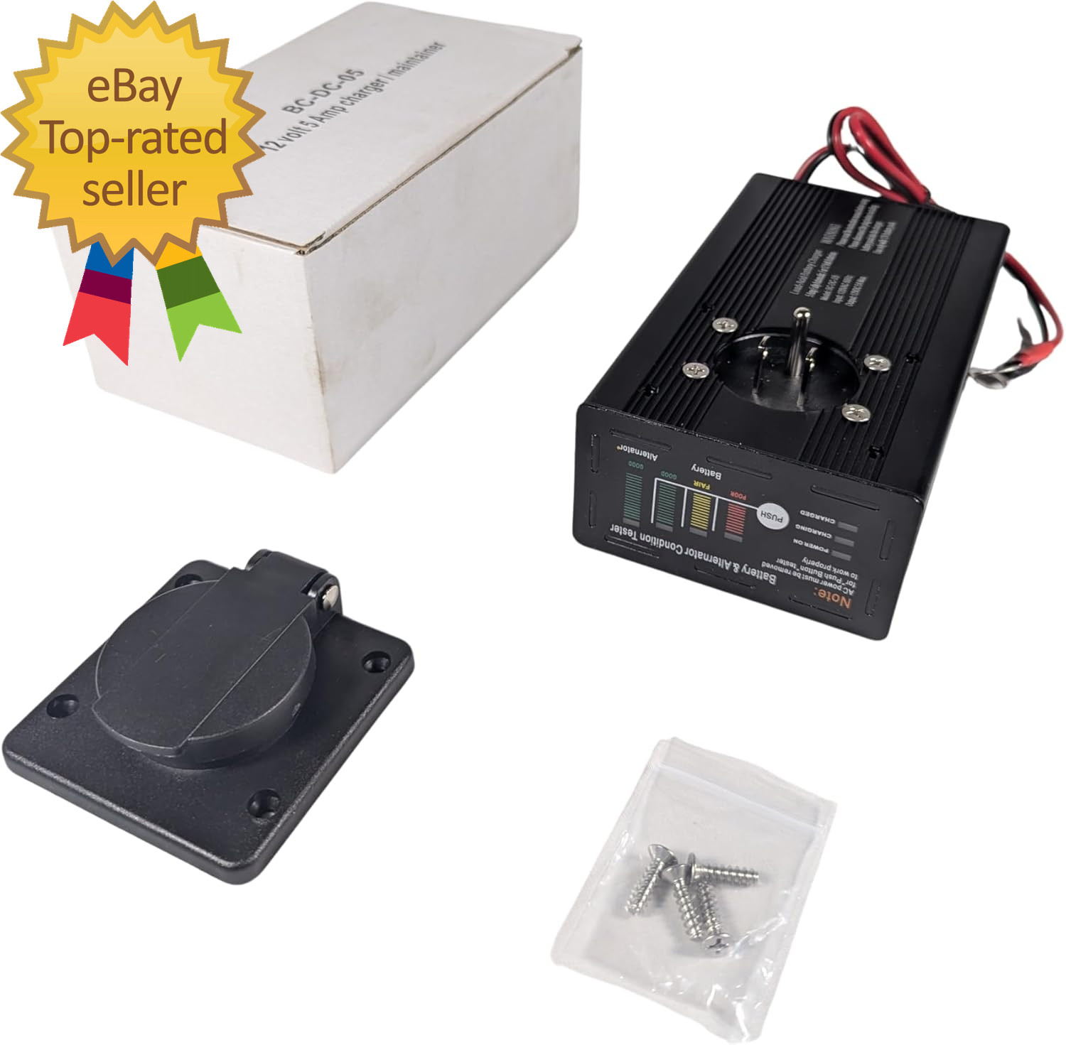 5 Amp Panel Mount 12V Battery Charger for Hydraulic Dump Trailer Car Marine o