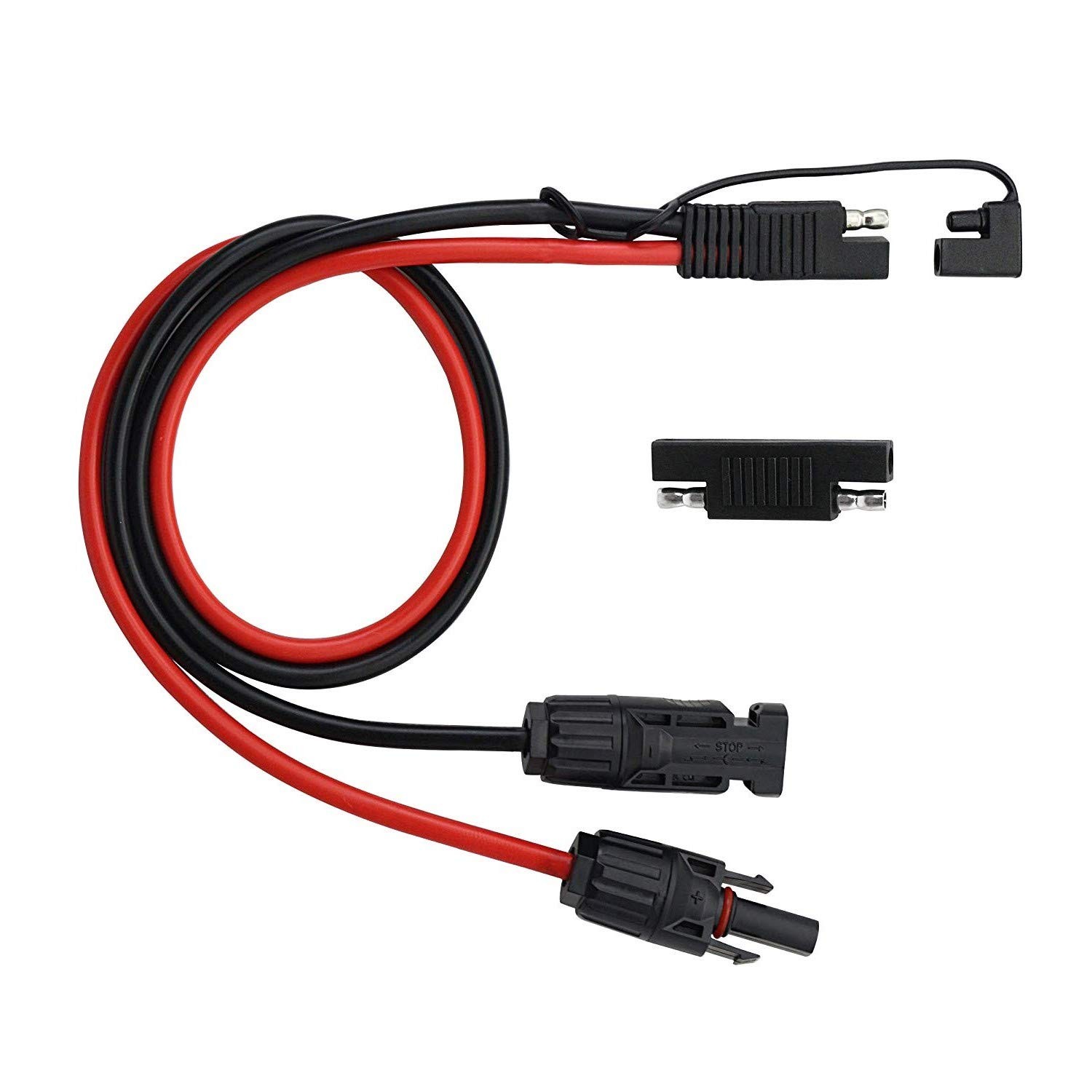 2ft/60cm Solar Conector to SAE Adapter 10AWG Cable + 2ft/60cm 10 AWG Solar We…