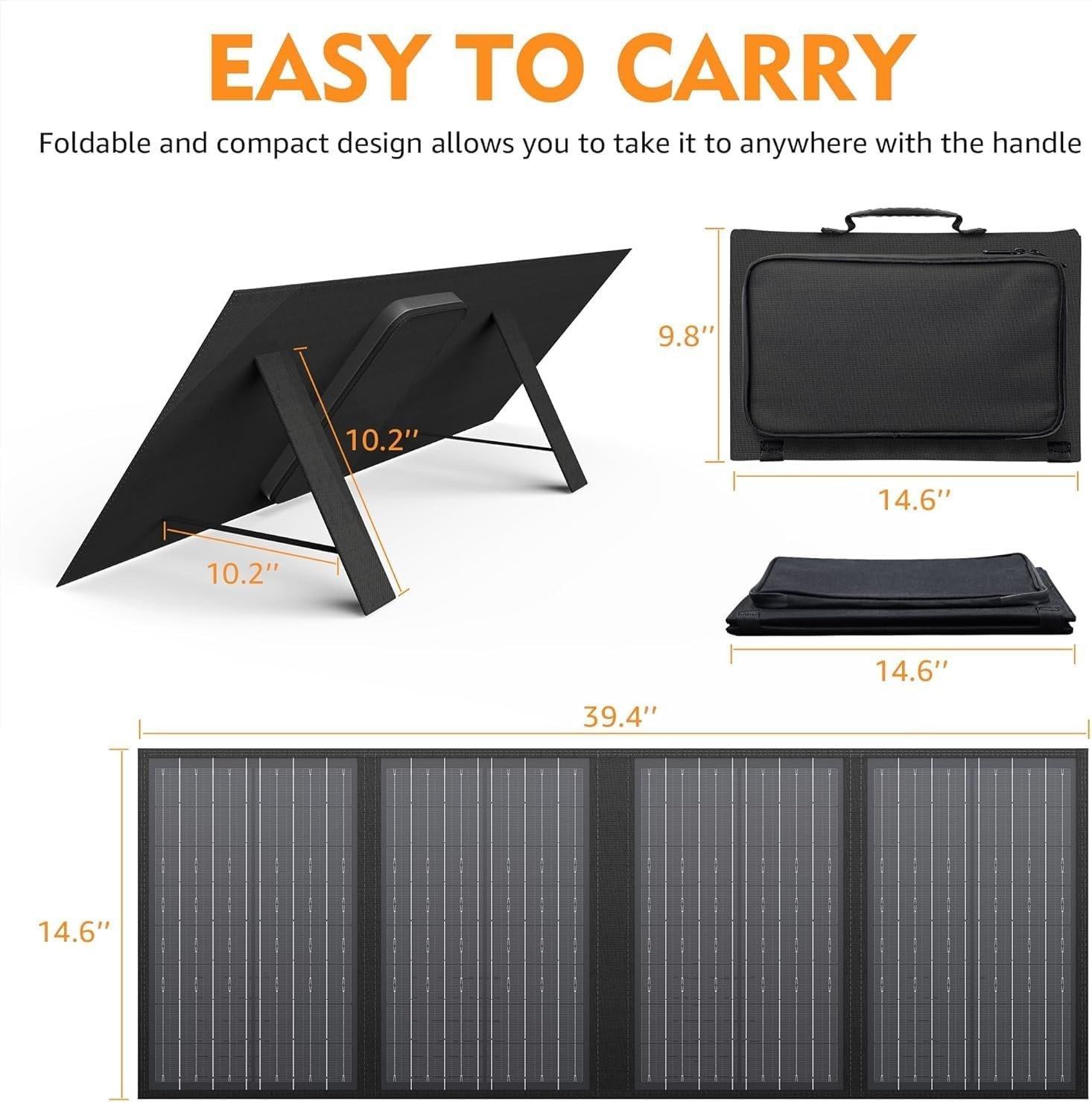 Foldable Solar Panel Charger 60W with 18V DC Output 11 Connectors for 100W~35…