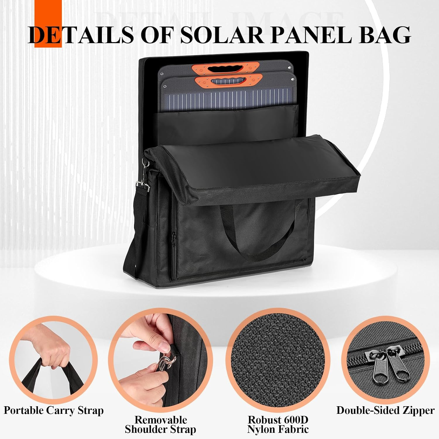 Solar Panel Carrying Case Compatible with Jackery Solarsaga 100W/100X, Waterproo