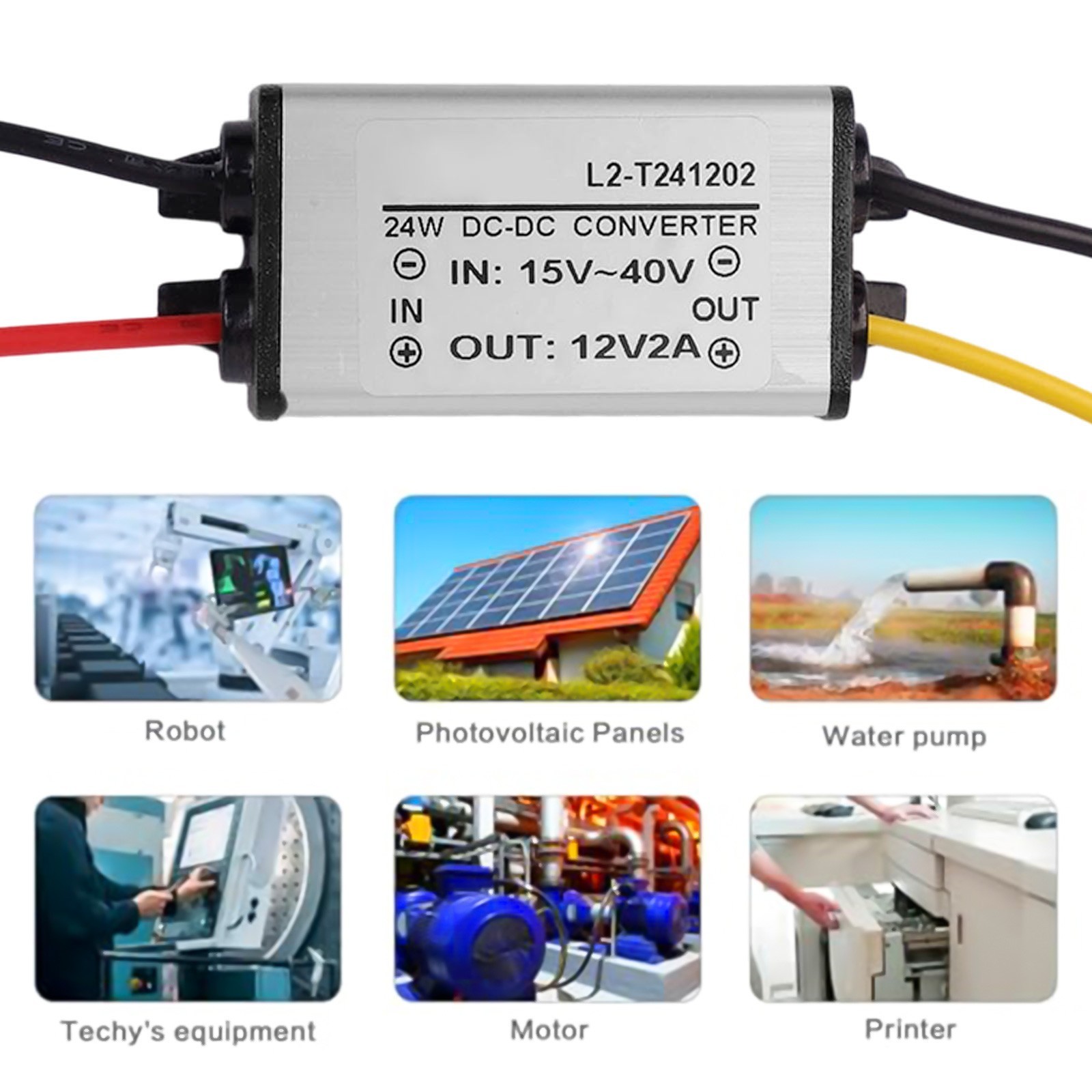Power Converter from 24V to 12V with Easy Installation and Compact Design