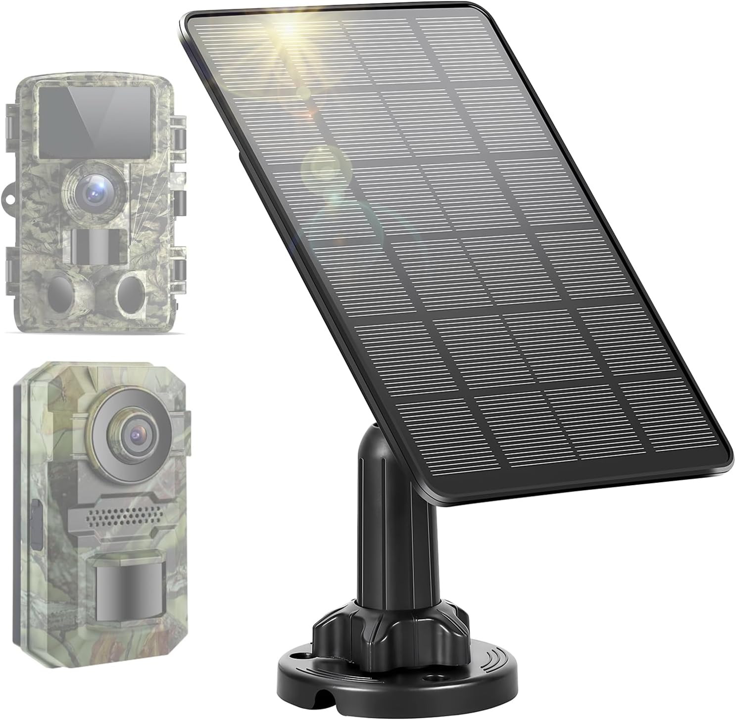 Trail Camera Solar Panel with Bulit-In 5000Mah Battery 2 Pack, 3W Solar Panel Ch