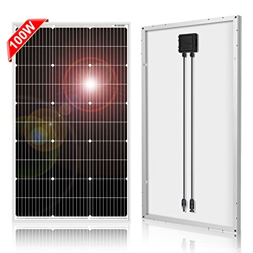 18V Monocrystalline Solar Panel for 12V Battery Charging—Glass Module 100W—100W