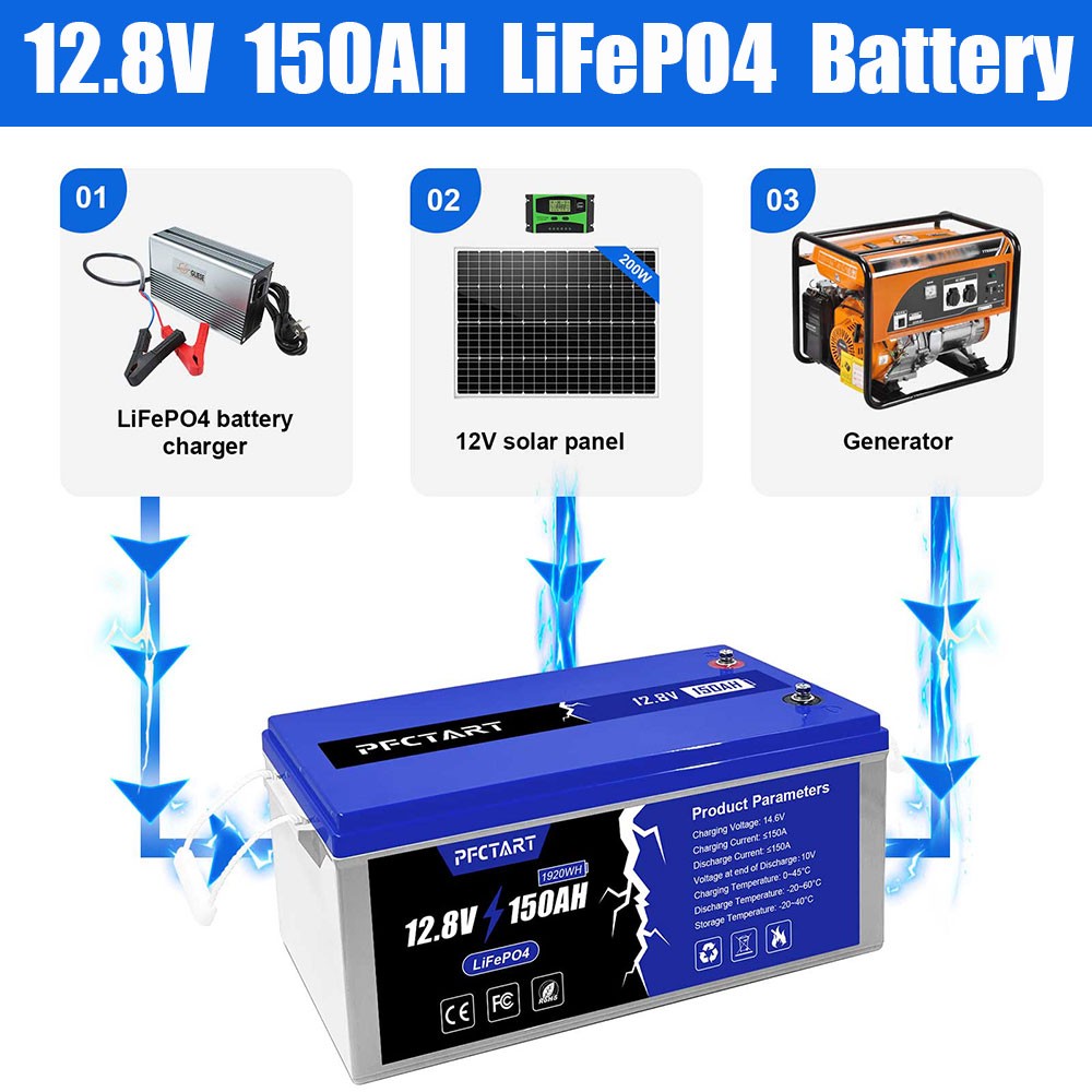 LiFePO4 Deep Cycle Lithium Battery 12V/24V/48V 150Ah 300Ah 450Ah 600Ah For RV