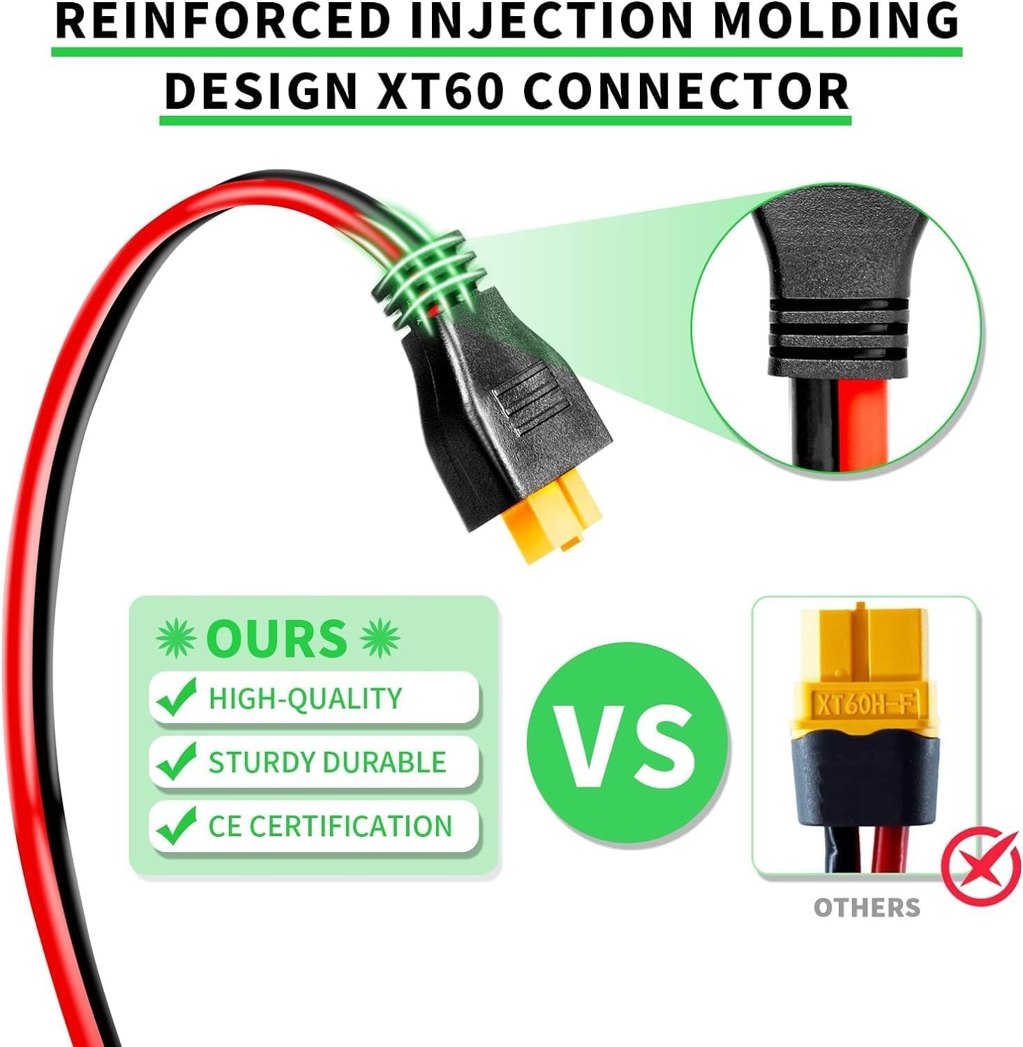 10AWG XT60 Extension Cable 20FT, XT60 Cable with Male to Female Connector for…