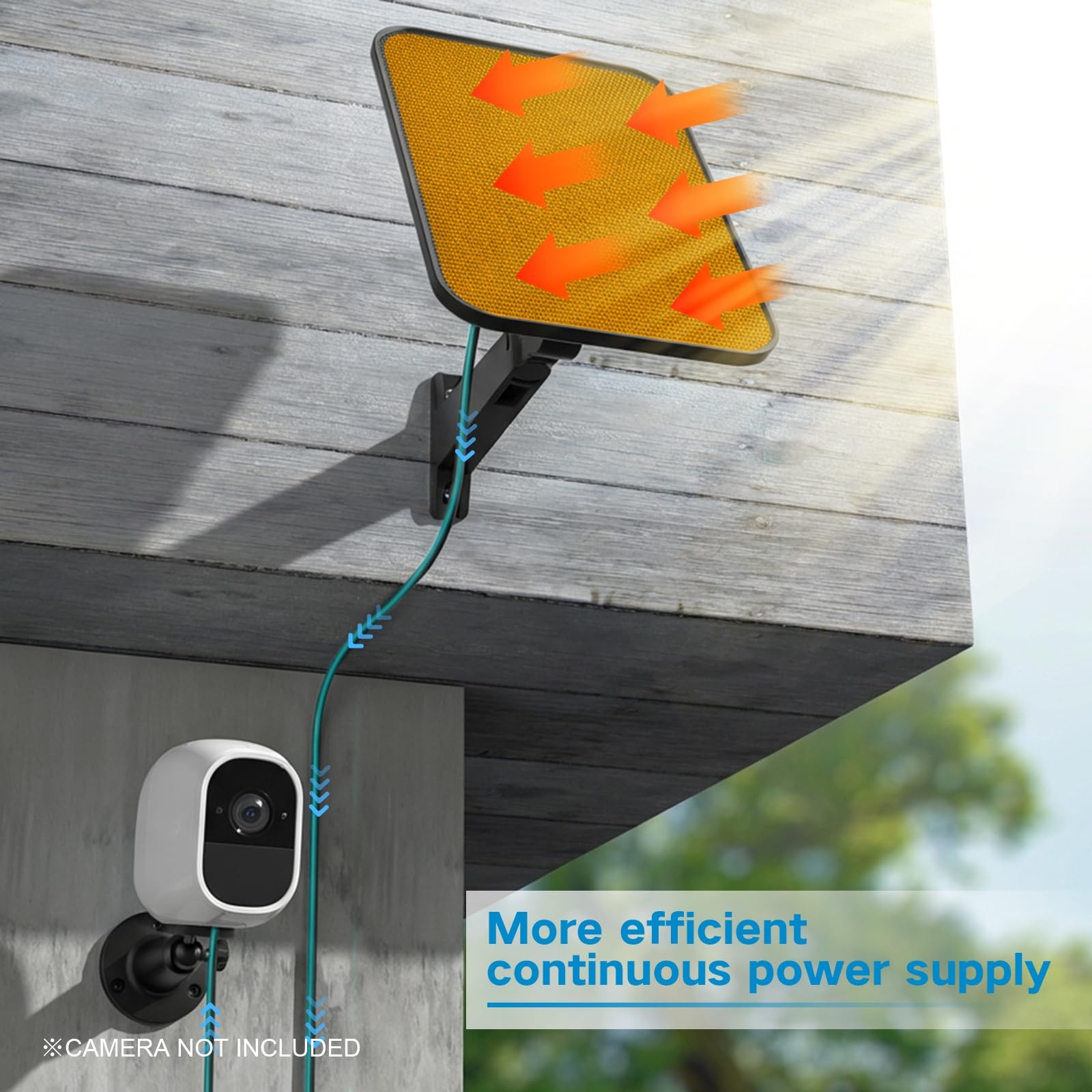 3.2W Solar Panel for Security Camera Compatible with Arlo Pro/Pro 2, Waterpro…