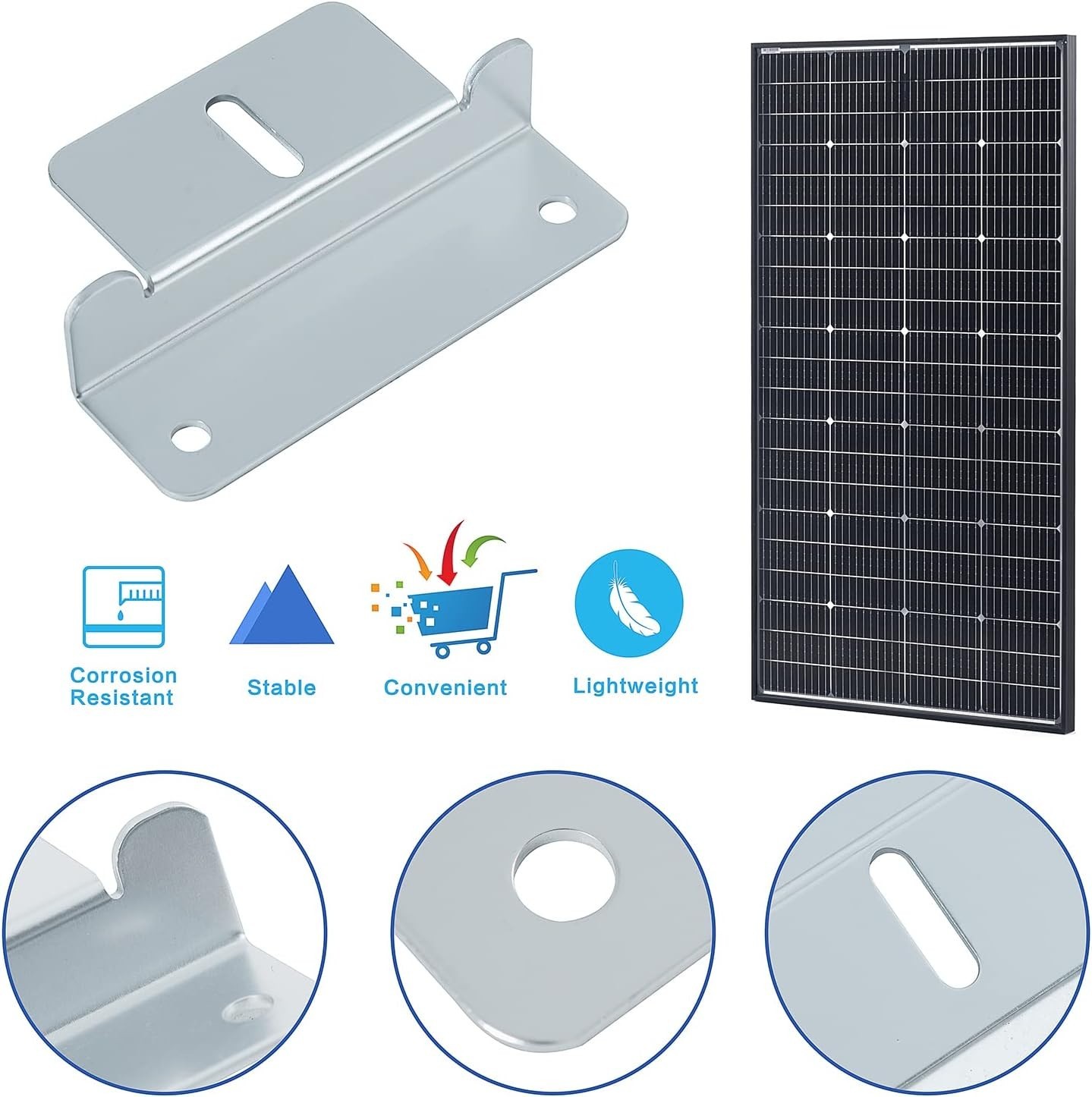 Solar Panel Mount Z Brackets, 2 Sets 8 Units Solar Panel Mounting Brackets, L…