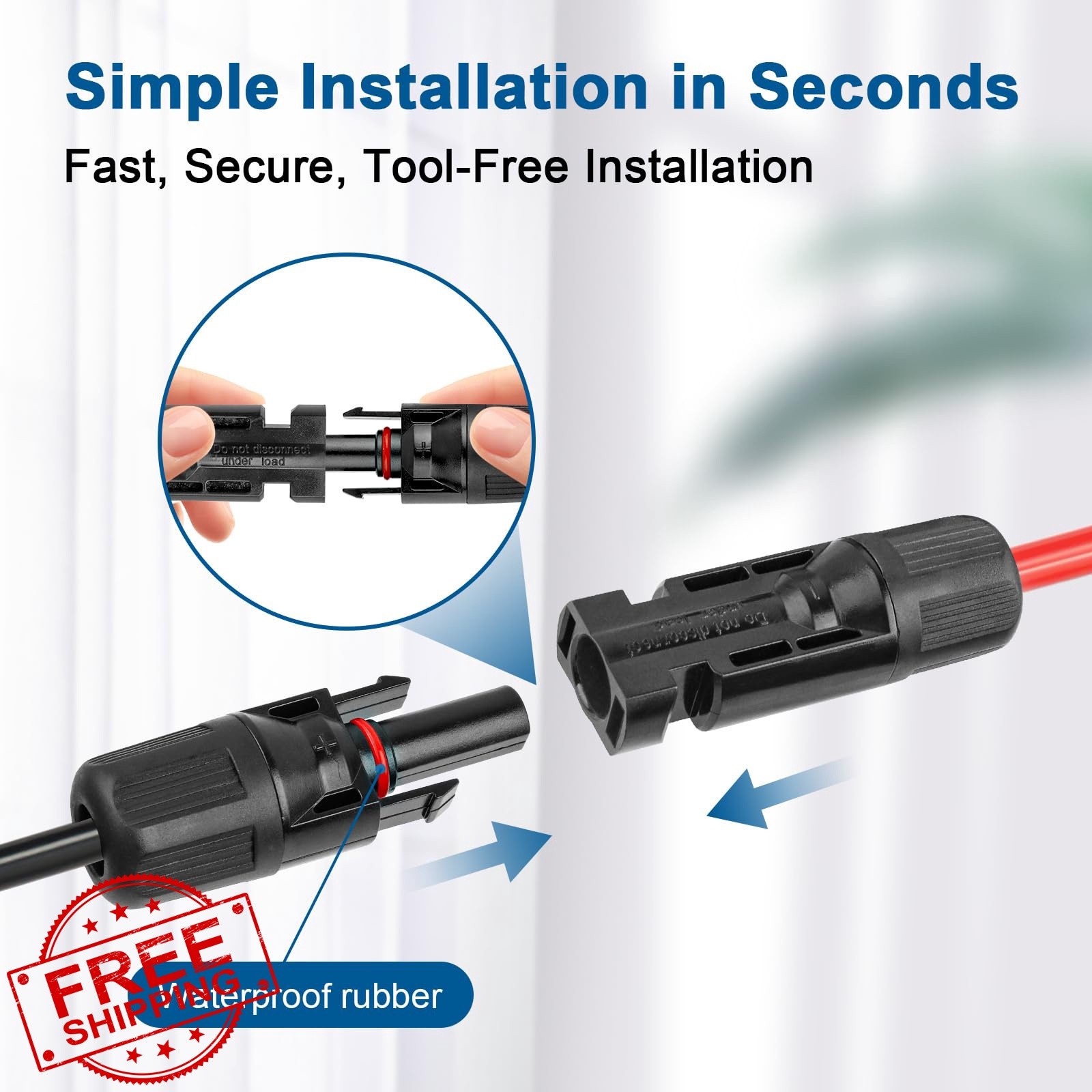 XRDS-RF 2 Pack 10AWG 10FT Solar Extension Cable