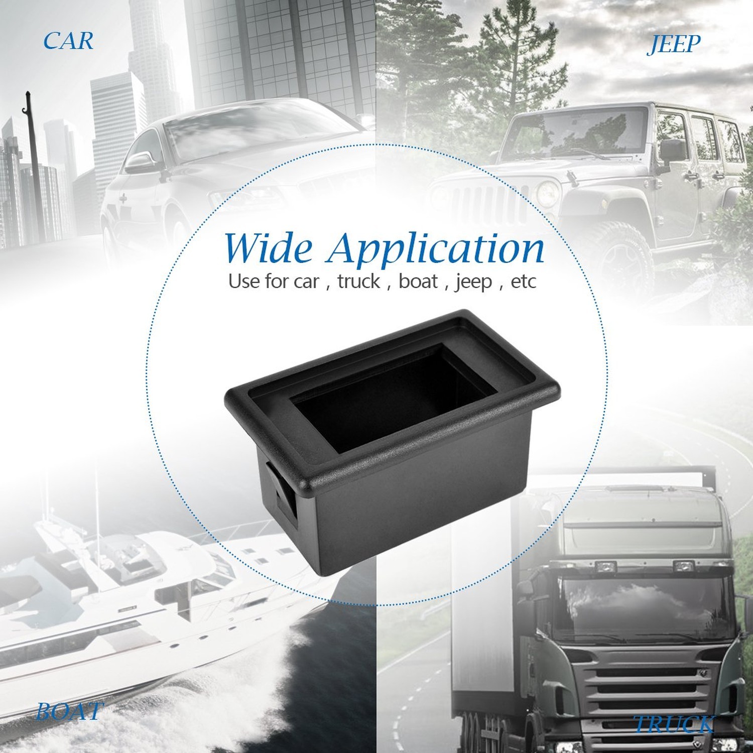 Rocker Switch Panel Switch Holder Housing Kit – Black Plastic Pack of 1