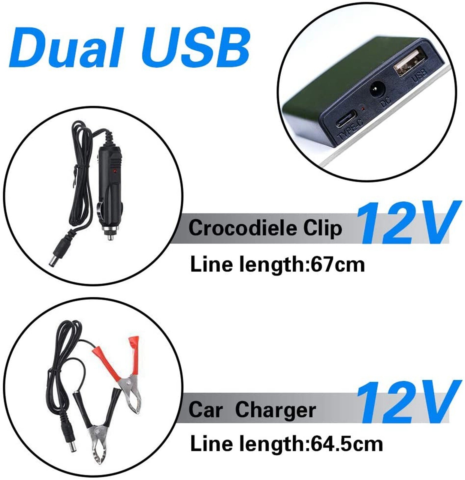 22W Solar Panel Kits 12V Trickle Battery Outdoor Charger Maintainer Boat RV Car