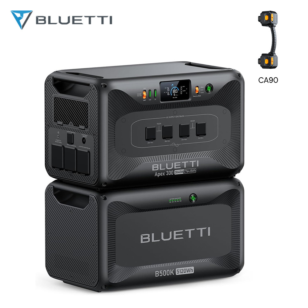 BLUETTI Apex 300 Power Station & B500K Expansion Battery 7884.8Wh for Backup/RV