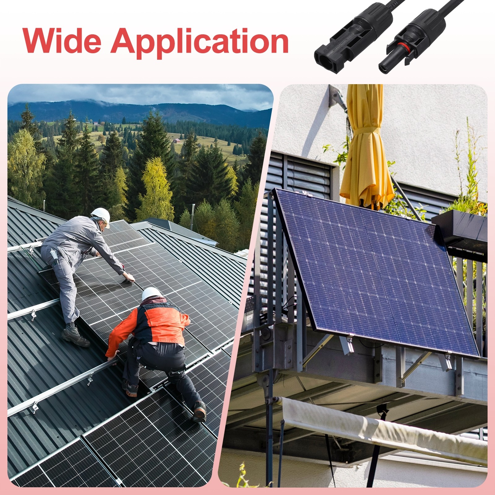 Solar Panel Connector Y Branch 4 to 1 Parallel Solar Panel Splitter 4 Way 1Set
